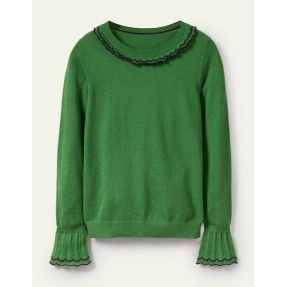 Boden Sweaters - Boden Aimee Pointelle Jumper Sweater, US Size 16/18, Green & Navy Blue